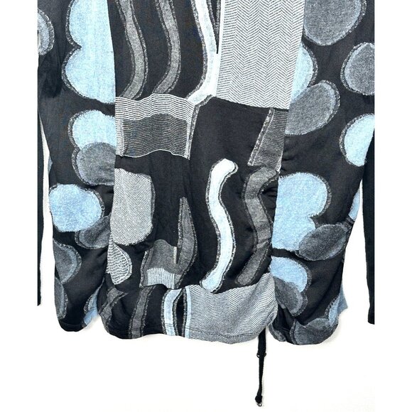 Cativa Womens Tunic Top Embroidered Art To Wear Lagenlook Patterned Black Sz XL - Picture 6 of 11